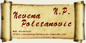 Nevena Poletanović vizit kartica